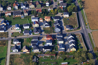 Neubaugebiet Holderbusch aus Osten in Minfeld im Bundesland Rheinland-Pfalz, Deutschland