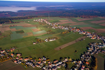 Luftaufnahme von Ortsteil Würzberg in Michelstadt im Bundesland Hessen, Deutschland