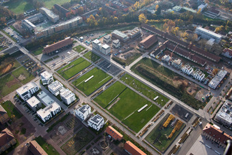 Landesgartenschau 2015 in Landau in der Pfalz im Bundesland Rheinland-Pfalz, Deutschland aus der Luft betrachtet