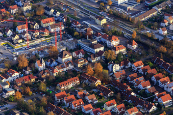 Luftbild von Baustelle für Im Stadtkern in Kandel im Bundesland Rheinland-Pfalz, Deutschland