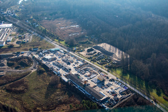 Luftbild von Gartenkies im Ortsteil Neudorf in Graben-Neudorf im Bundesland Baden-Württemberg, Deutschland