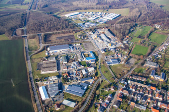 Industriegebiet In den Krautstückern im Ortsteil Huttenheim in Philippsburg im Bundesland Baden-Württemberg, Deutschland