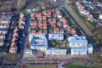 Rösselsbrünnle von Osten im Ortsteil Mörsch in Rheinstetten im Bundesland Baden-Württemberg, Deutschland