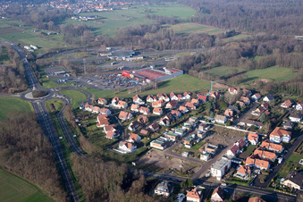 Lauterbourg im Bundesland Bas-Rhin, Frankreich von der Drohne aus gesehen