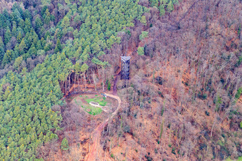 Luftbild von Bismarckturm in Bad Bergzabern im Bundesland Rheinland-Pfalz, Deutschland