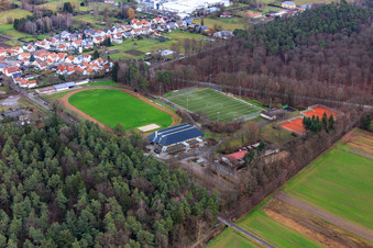 Sporthalle uind Stadion des TuS 1908 Schaidt,  Schützenverein Schaidt | Zur Gogglerstubb und Tennisplätze des TC Bienwald Schaidt in Wörth am Rhein im Bundesland Rheinland-Pfalz, Deutschland