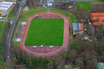 Luftbild von Bienwaldstadion in Kandel im Bundesland Rheinland-Pfalz, Deutschland