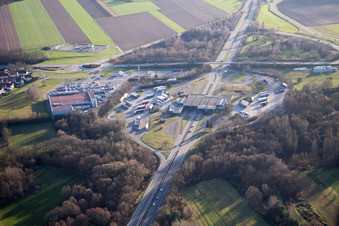 Lauterbourg im Bundesland Bas-Rhin, Frankreich von oben gesehen