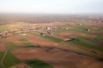 Schleithal im Bundesland Bas-Rhin, Frankreich von oben