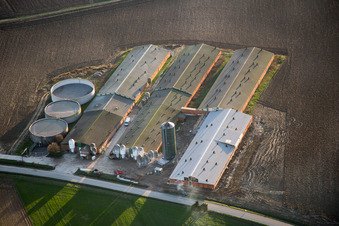 Luftbild von Oberlauterbach im Bundesland Bas-Rhin, Frankreich