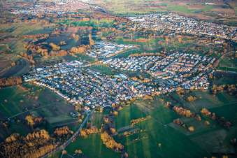 Würmersheim von Südwesten in Durmersheim im Bundesland Baden-Württemberg, Deutschland