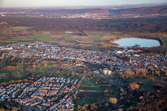 Durmersheim von Südwesten im Bundesland Baden-Württemberg, Deutschland