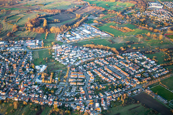 Würmersheim von Süden in Durmersheim im Bundesland Baden-Württemberg, Deutschland