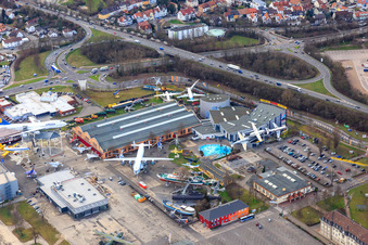 Technik Museum Speyer im Bundesland Rheinland-Pfalz, Deutschland von oben