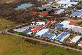 Industriegebiet In den Birkenwiesen mit  BULLINGER Metallbau GmbH in Offenbach an der Queich im Bundesland Rheinland-Pfalz, Deutschland