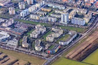 Grunwaldstraße und Rubenssti im Ortsteil Neureut in Karlsruhe im Bundesland Baden-Württemberg, Deutschland