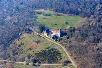 Schrägluftbild von Slevogthof in Leinsweiler im Bundesland Rheinland-Pfalz, Deutschland