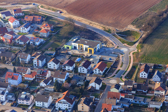 Baustelle der KITA Die Entdecker in Kandel im Bundesland Rheinland-Pfalz, Deutschland