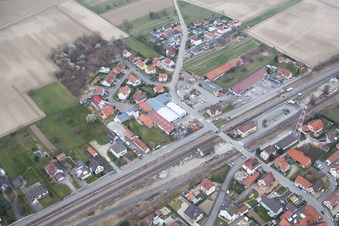 Luftbild von Rœschwoog im Bundesland Bas-Rhin, Frankreich