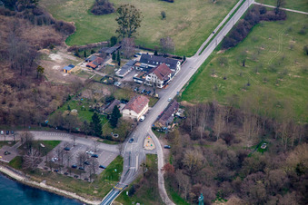 Fähre Hotel Rheinstrom im Ortsteil Plittersdorf in Rastatt im Bundesland Baden-Württemberg, Deutschland
