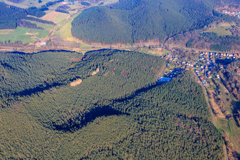 Retschelfels überm Wieslauter-Tal in Bruchweiler-Bärenbach im Bundesland Rheinland-Pfalz, Deutschland