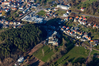 Dahn im Bundesland Rheinland-Pfalz, Deutschland von oben