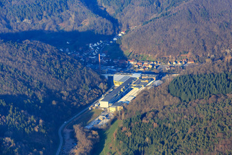 Industriegebiet Wasgausstraße mit Buchmann GmbH und CHRIPA Paletten GmbH & Co. KG im Ortsteil Sarnstall in Annweiler am Trifels im Bundesland Rheinland-Pfalz, Deutschland