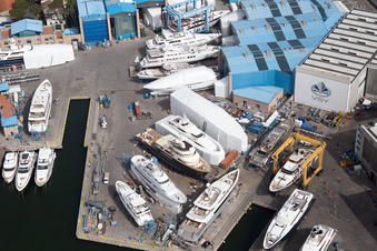 Viareggio im Bundesland Lucca, Italien von oben gesehen
