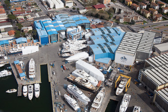 Viareggio im Bundesland Lucca, Italien aus der Vogelperspektive