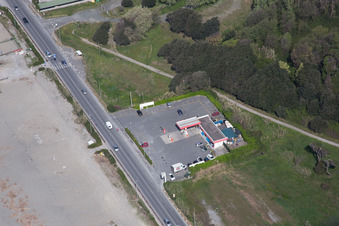 Marinella di Sarzana im Bundesland Liguria, Italien von oben