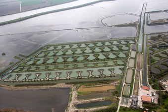 Pila im Bundesland Venetien, Italien aus der Drohnenperspektive