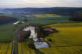 Hofsee im Ortsteil Geusfeld in Rauhenebrach im Bundesland Bayern, Deutschland