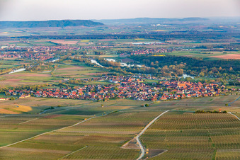 Nordheim am Main von Süden im Bundesland Bayern, Deutschland