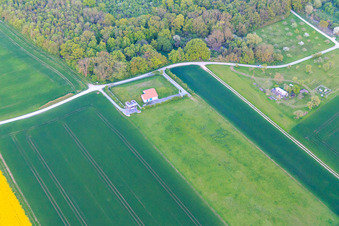 Luftaufnahme von Aussichtsturm Sennfeld im Ortsteil Reichelshof im Bundesland Bayern, Deutschland
