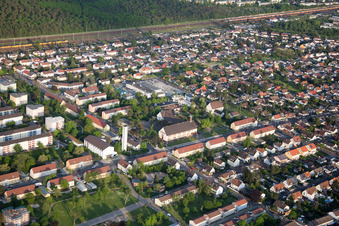 Ortsteil Schönau in Mannheim im Bundesland Baden-Württemberg, Deutschland aus der Luft