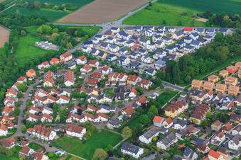 Luftbild von Wohnsiedlung An d. Glockenwiese in Lorsch im Bundesland Hessen, Deutschland