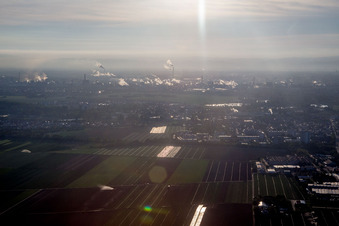 Drohnenbild von Ortsteil BASF in Ludwigshafen am Rhein im Bundesland Rheinland-Pfalz, Deutschland