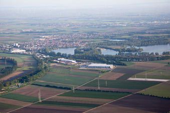 Bobenheim-Roxheim von Süden im Bundesland Rheinland-Pfalz, Deutschland