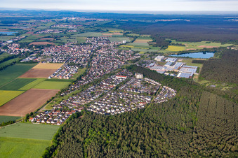 Schrägluftbild von Babenhausen im Bundesland Hessen, Deutschland