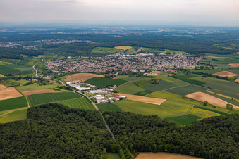 Ober-Ramstadt von Südosten im Bundesland Hessen, Deutschland
