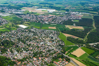 Ortsteil Jugenheim an der Bergstrasse in Seeheim-Jugenheim im Bundesland Hessen, Deutschland aus der Vogelperspektive
