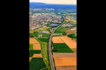 Verlauf der A5 nach Süden in Bensheim im Bundesland Hessen, Deutschland