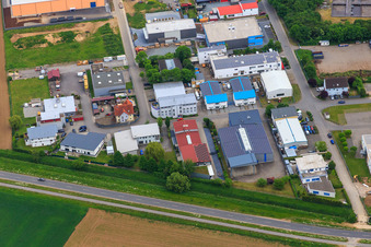 Industriegebiet Lindberghstraße mit Bowcraft GmbH und PSH Bau GmbH in Bensheim im Bundesland Hessen, Deutschland
