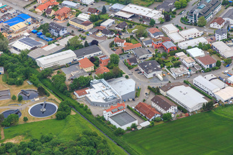 Industriegebiet Lilienthalstraße mit Senfkornschule, Weschnitztalschule und DEIF GmbH in Bensheim im Bundesland Hessen, Deutschland