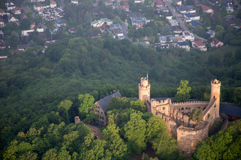 Auerbach, Schloß Auerbach in Bensheim im Bundesland Hessen, Deutschland vom Flugzeug aus