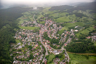 Luftaufnahme von Ortsteil Kirschhausen in Heppenheim im Bundesland Hessen, Deutschland