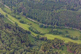 Drohnenaufname von Ortsteil Langenthal in Hirschhorn im Bundesland Hessen, Deutschland