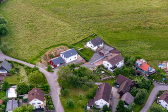Ortsteil Brombach in Eberbach im Bundesland Baden-Württemberg, Deutschland von der Drohne aus gesehen