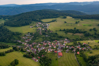Drohnenaufname von Ortsteil Brombach in Eberbach im Bundesland Baden-Württemberg, Deutschland