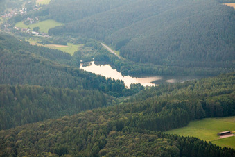 Marbach, Marbachstausee im Ortsteil Hetzbach in Oberzent im Bundesland Hessen, Deutschland